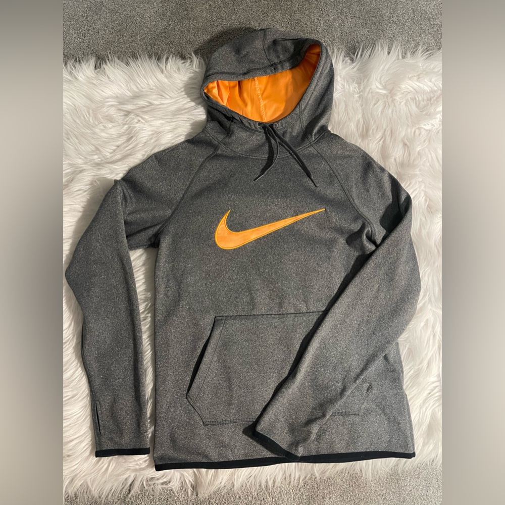 Nike DriFit Hoodie - Orange and Grey